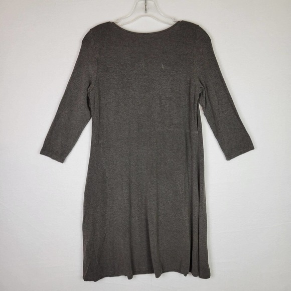 Eileen Fisher Womens Long Sleeve Jersey Knit Knee Length Dress Size XS Gray - Picture 5 of 5